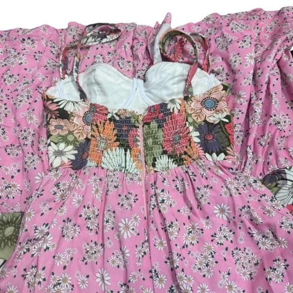 Agua Bendita Alani Maxi Dress in Bloom Floral Patchwork Size S NWT